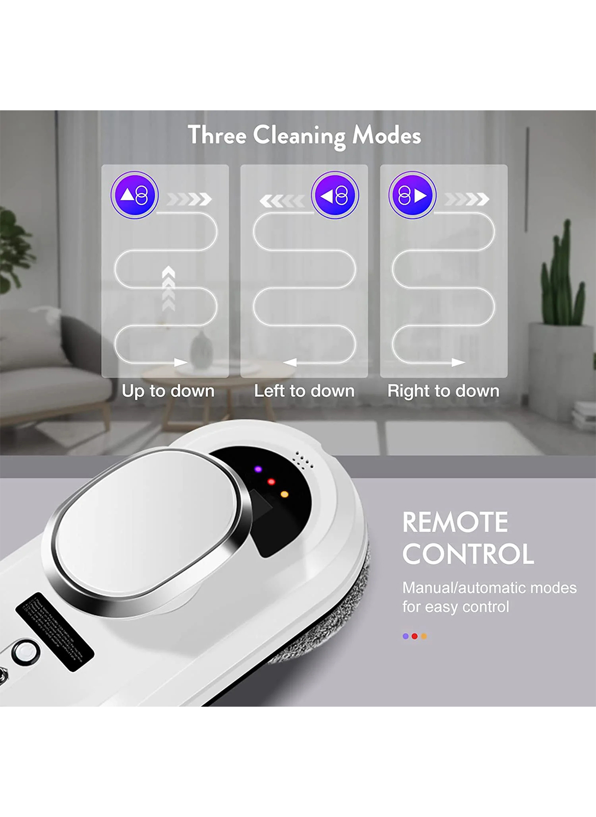 Intelligent Fully Automatic Household Glass Cleaning Robot, Cleaning Speed,5 Mins/㎡, Suitable for High-Rise Glass and Housekeeping Cleaning
