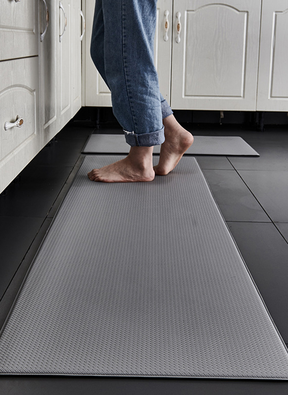 PVC Kitchen Waterproof Floor Mat Anti-Slip Mat 120*45&amp;75*45CM