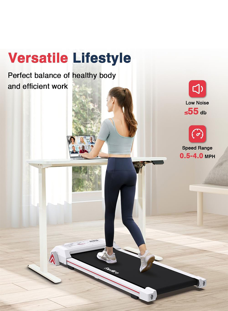 Portable Treadmill with Remote Control 0.5-6.0 KM/H, Suitable for Home Offices, No Installation Required
