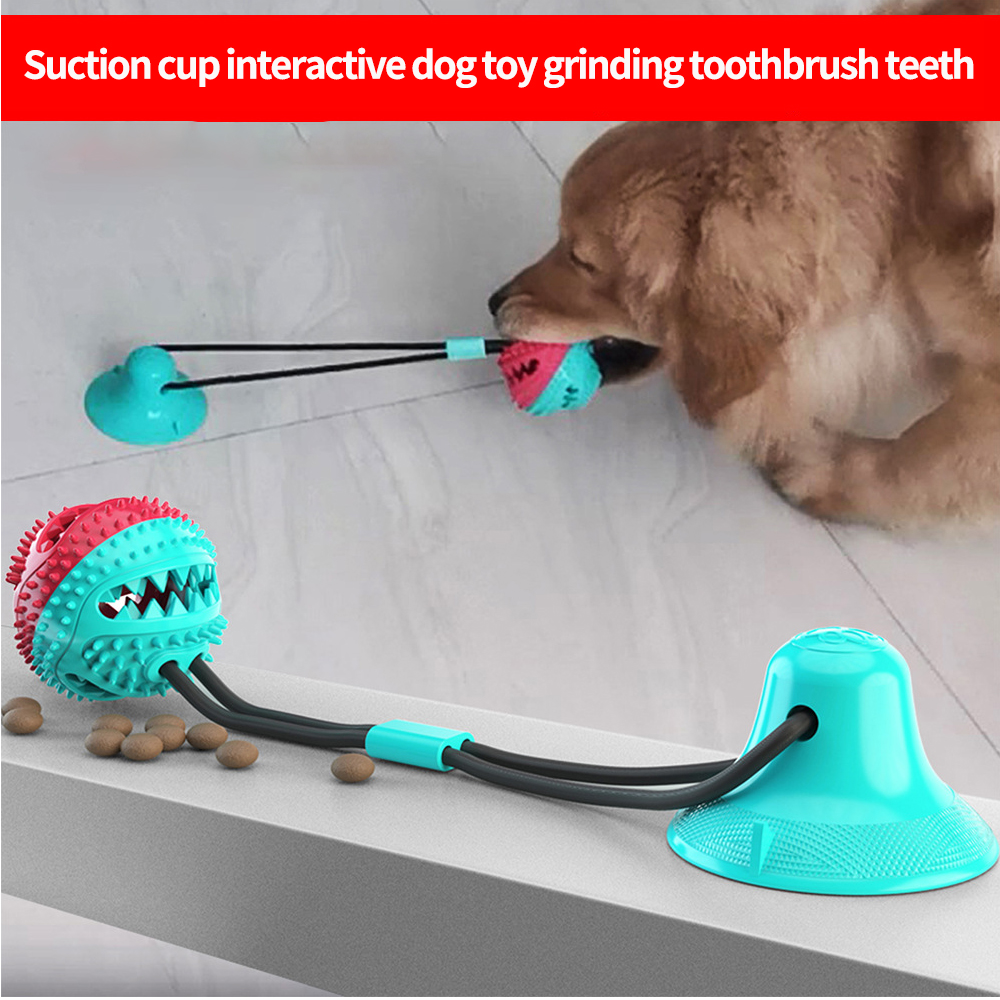 Sucker Draw Rope Ball Tug Of War Resistant To Bite And Leaking Food Ball Dog Toy
