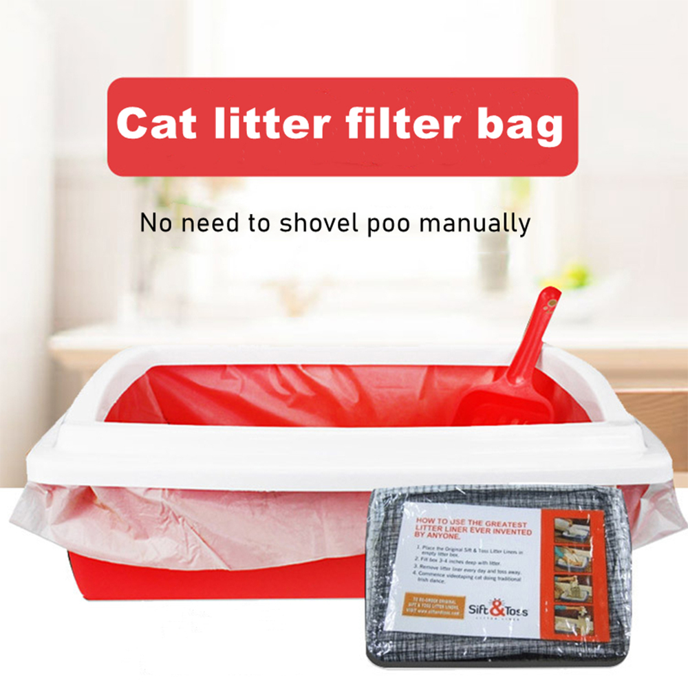 Cat convenient cat litter bag cat litter box filter deodorant cat shovel feces cleaning tool without basin