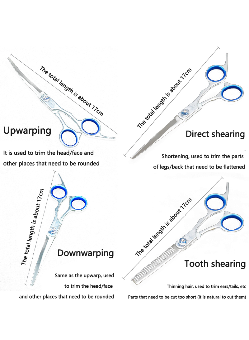 Pet Grooming Scissors Professional Trimming Set Curved Teeth Scissors Teddy Dog Hair Cutting Tools Wholesale