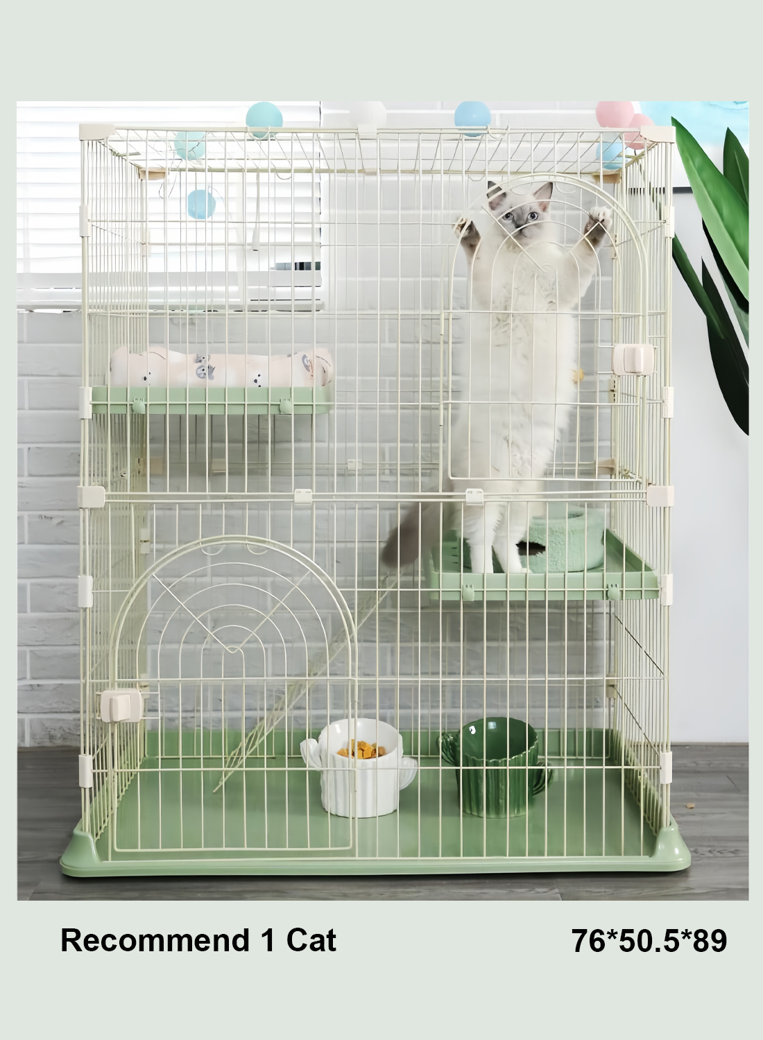 3-Tier Cat Cage Pet Playpen Crate Kennel Cat Cottage Home Indoor With Litter Box Extra Free Space