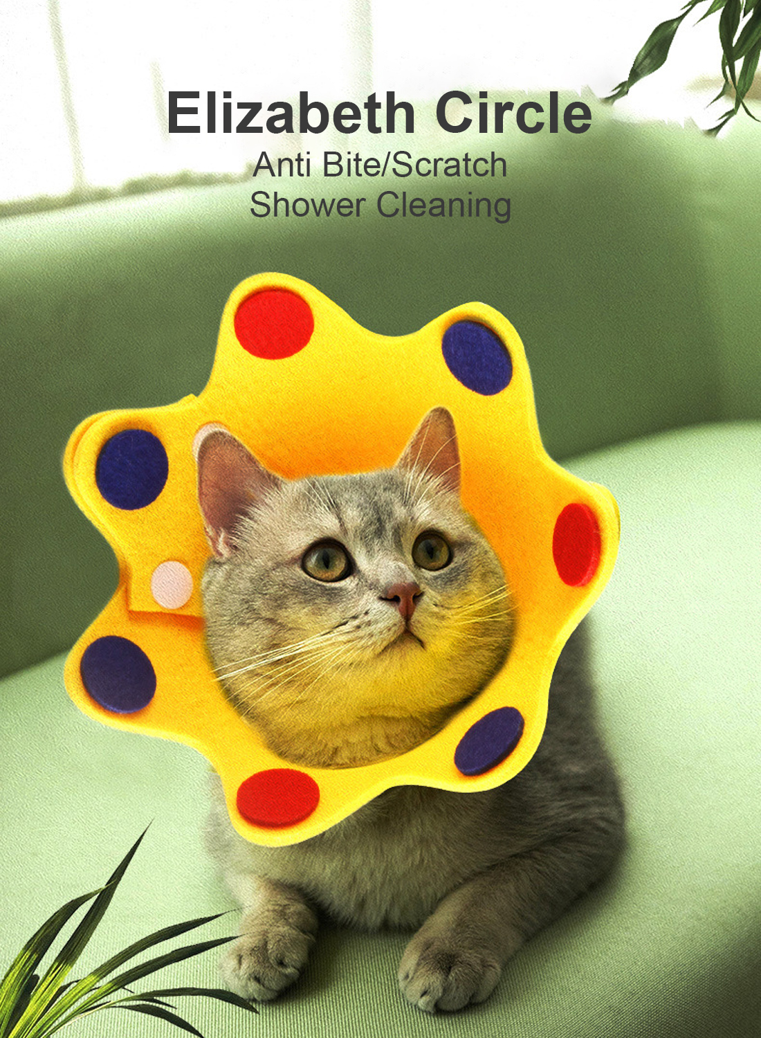 Elizabethan Collar Pet Anti-Bite Collar Anti-Scratch Collar Pet Cat Dog Grooming Collar Cover （S/M/L/XL）