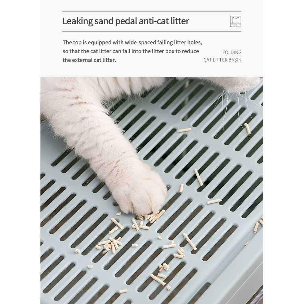 Two-way Foldable Drawer Type Cat Litter Box