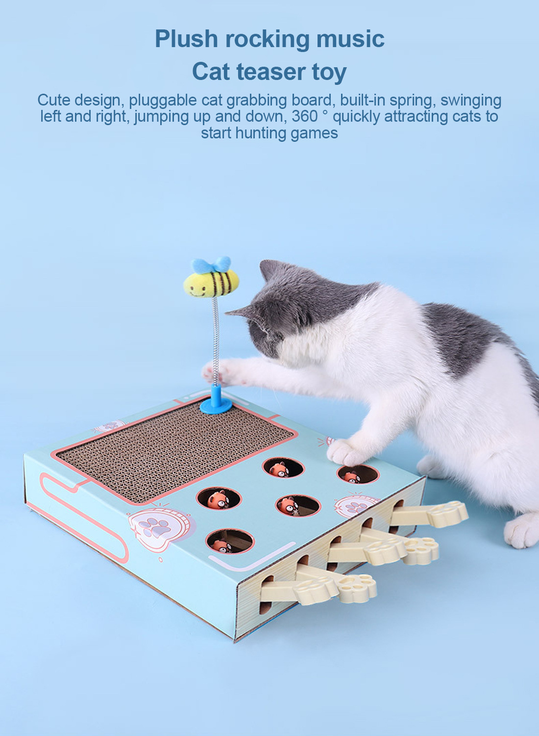 Cat Toy Ground Squirrel Corrugated Paper Cat Scratch Board Multifunctional (Five Hole Groundhog Cat Toy)