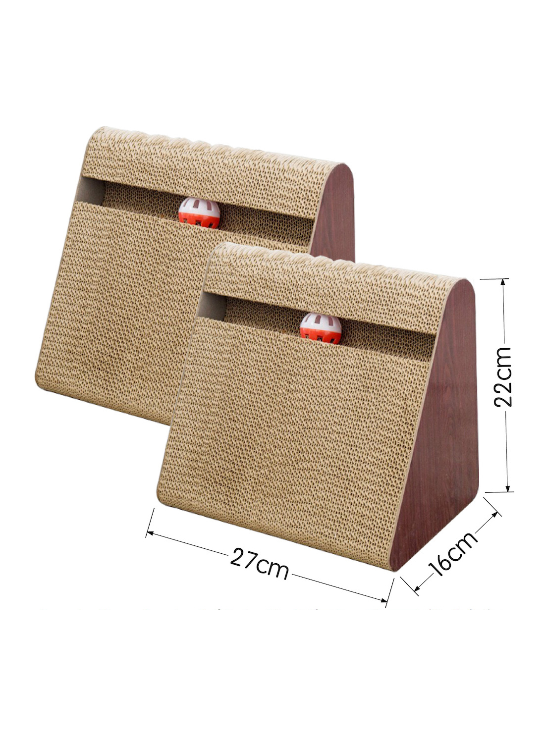 Triangle Cat Scratching Board Nest Sturdy High Density Corrugated Cardboard Claw Sharpener Wear-resistant Standing Wall Scratching Post (Small 27*22*16cm)