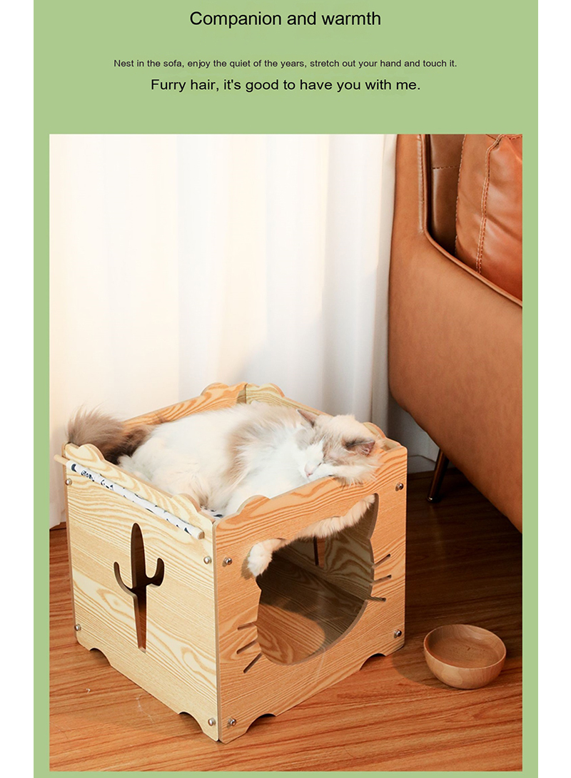 Cat Litter Cat Hammock Cat Villa Cat Cabinet Cat House Closed Cat Bed Wooden Multi-layer Pet Litter