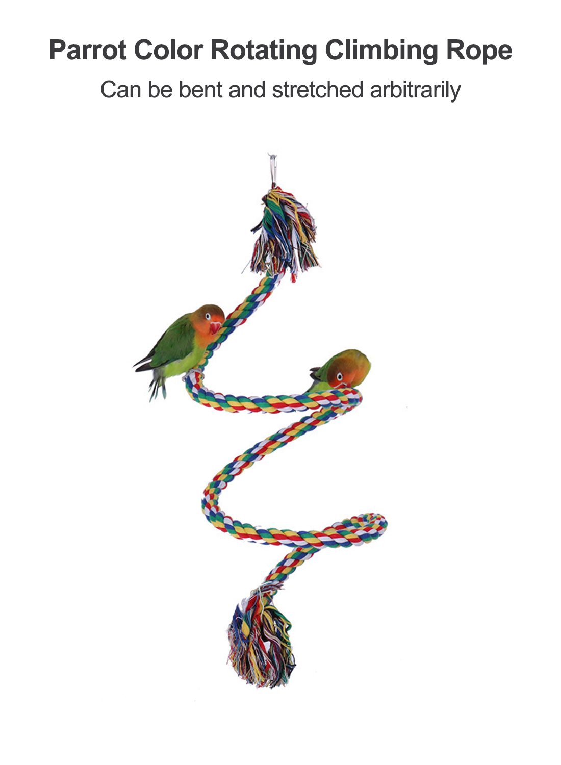 Parrot Supplies Nibbling Toys Parrot Cotton Rope Swivel Ladder Colorful Cotton Rope Bird Climbing Cotton Rope Standing Stick Climbing Ladder
