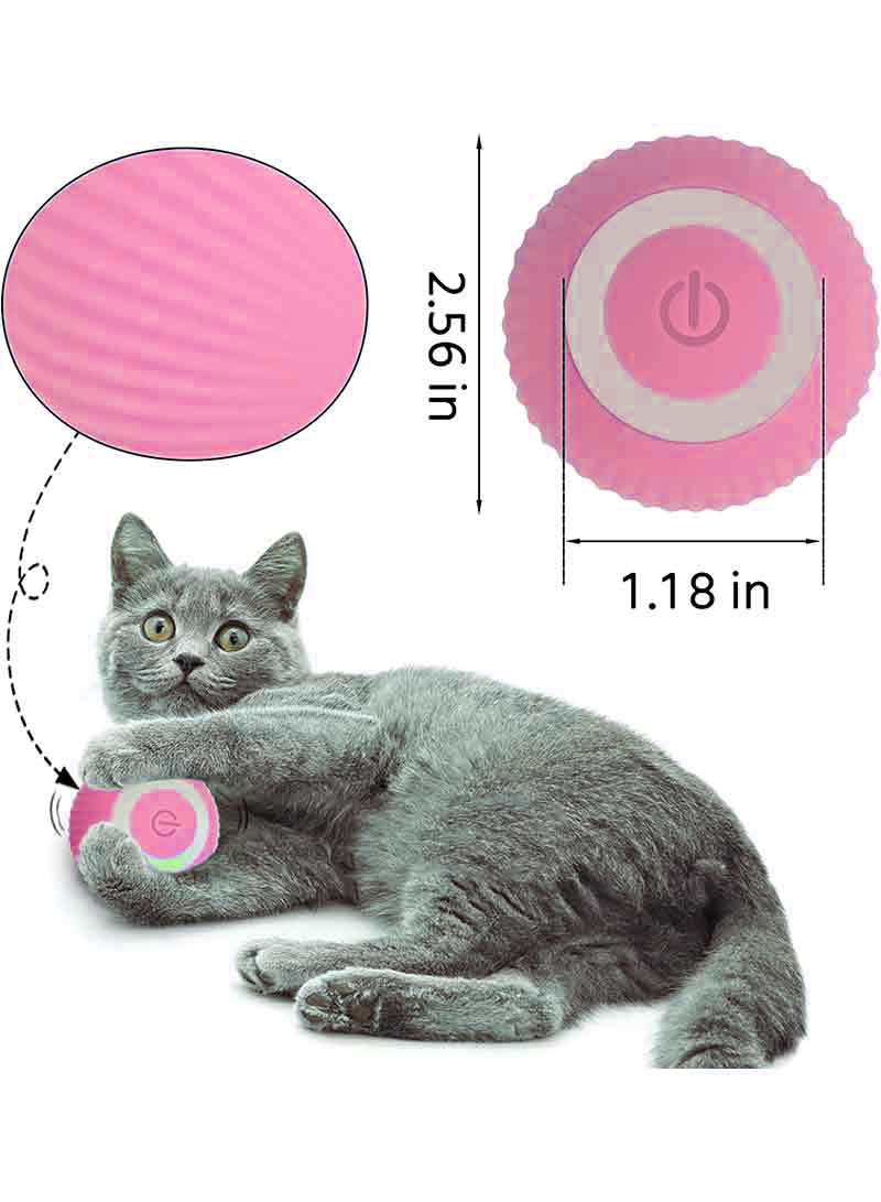 Interactive Cat Toys Ball Automatic Self-Rotating Rolling Ball With USB Rechargeable Pet Exercise Chase Toy Ball