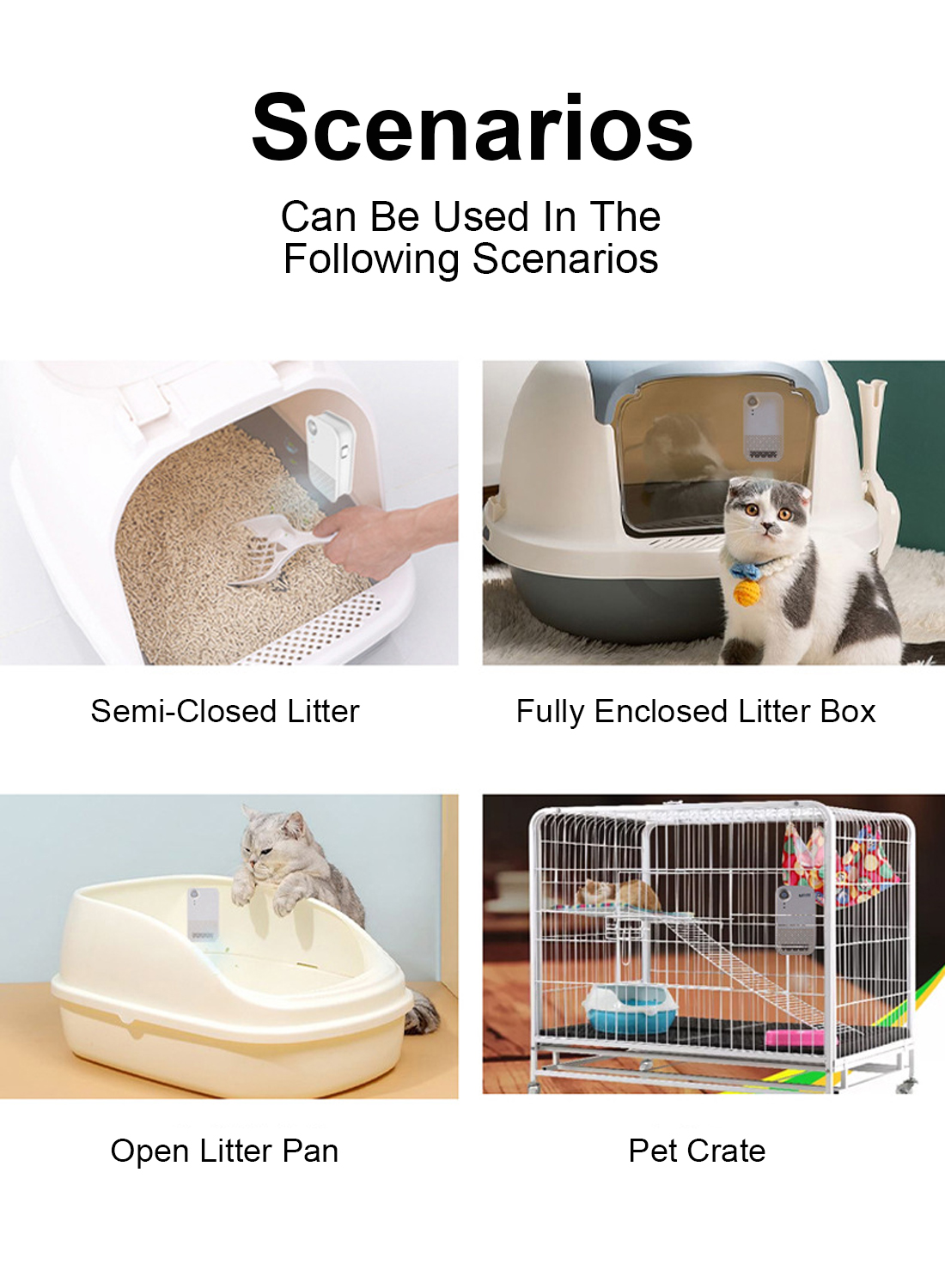 Household Air Purifier, Pet Litter Box, Odor Removal, Induction Sterilization, Cat Deodorizer