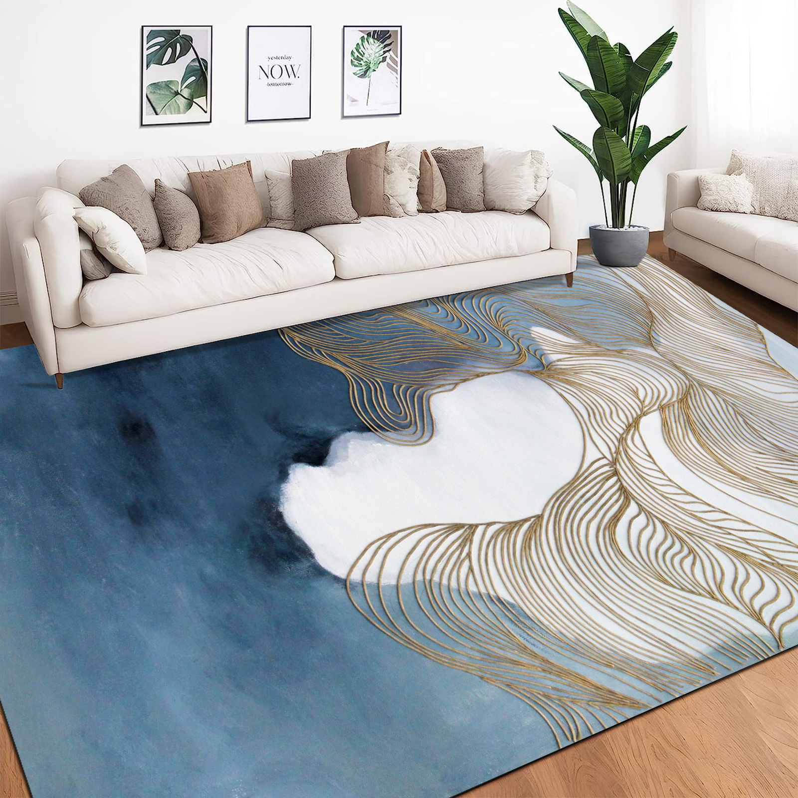 Modern Living Room Bedroom Abstract Grid Carpet 200*300cm