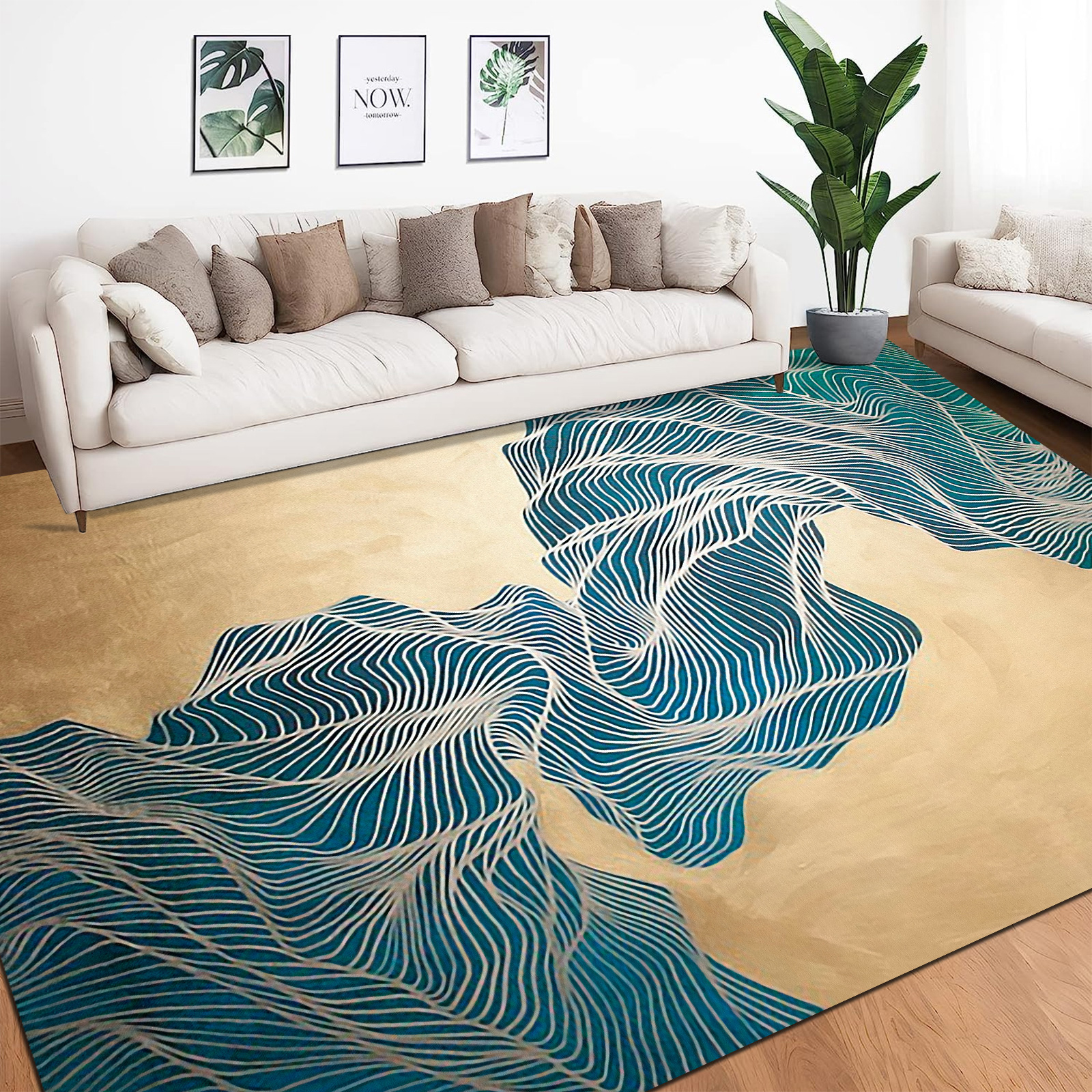 Modern Living Room Bedroom Abstract Grid Carpet 200*300cm