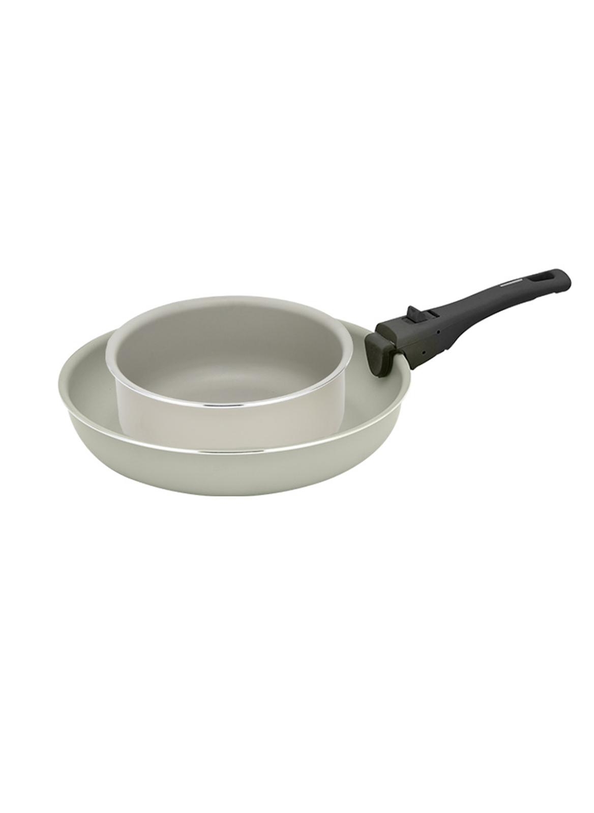2-Piece Household Aluminum Removable Non-Stick Frying Pan Milk Pan Set (16cm+20cm)