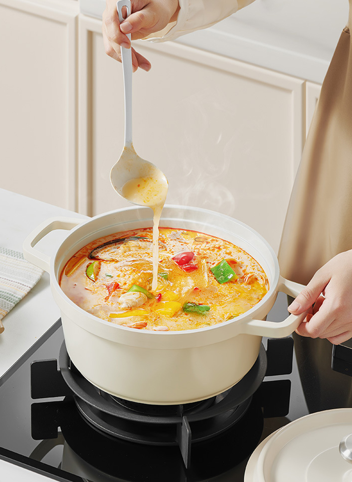 Home Ceramic Non -Stick Pot Stew Soup Soup, Induction Cooker/Gas Stove Universal (2.7L/20CM)