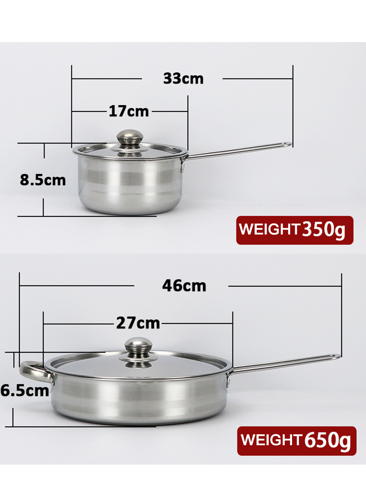 12 Piece Stainless Steel Stock Pot Frying Pan Cookware Set