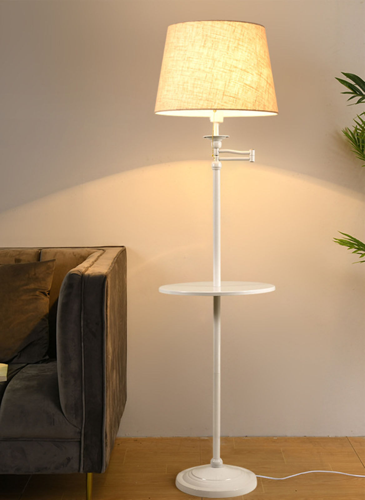Modern Bedroom Bedside Floor Lamp with Remote Control Dimming and Color Adjustment 12W