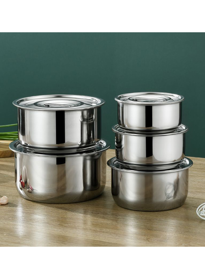 5-Piece Stainless Steel Cooking Pot with Lid