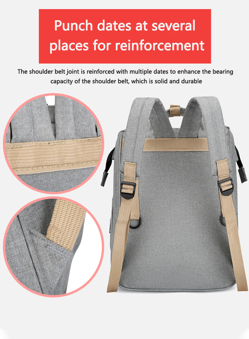 Multi Functional Large Capacity Folding Baby Bag Portable Mommy Backpack