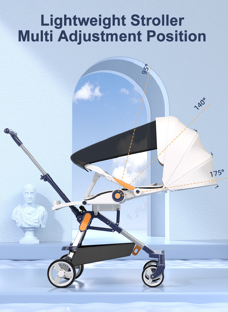 Folding and Reclining Body, Bidirectional Baby High Landscape Stroller