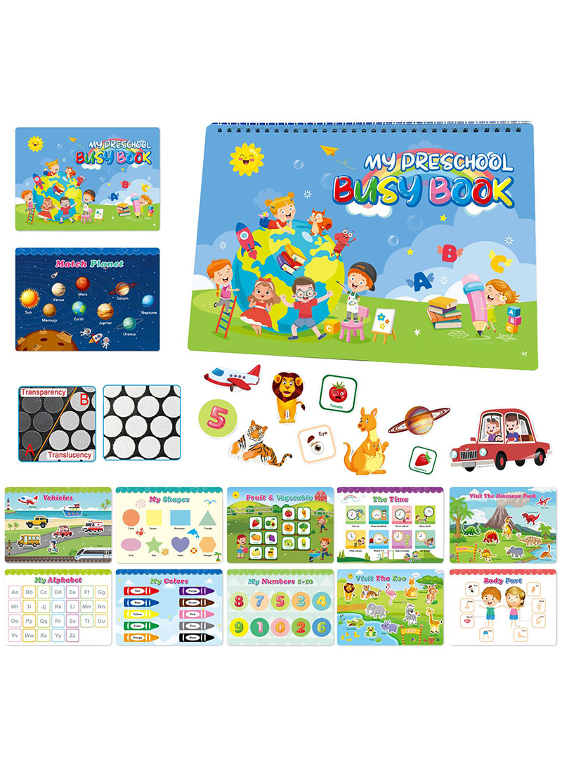 Children's Early Education Educational for Kids Binder Learning Materials Spell Toy 11 Themes Words Brain Teaser for Learning Develops