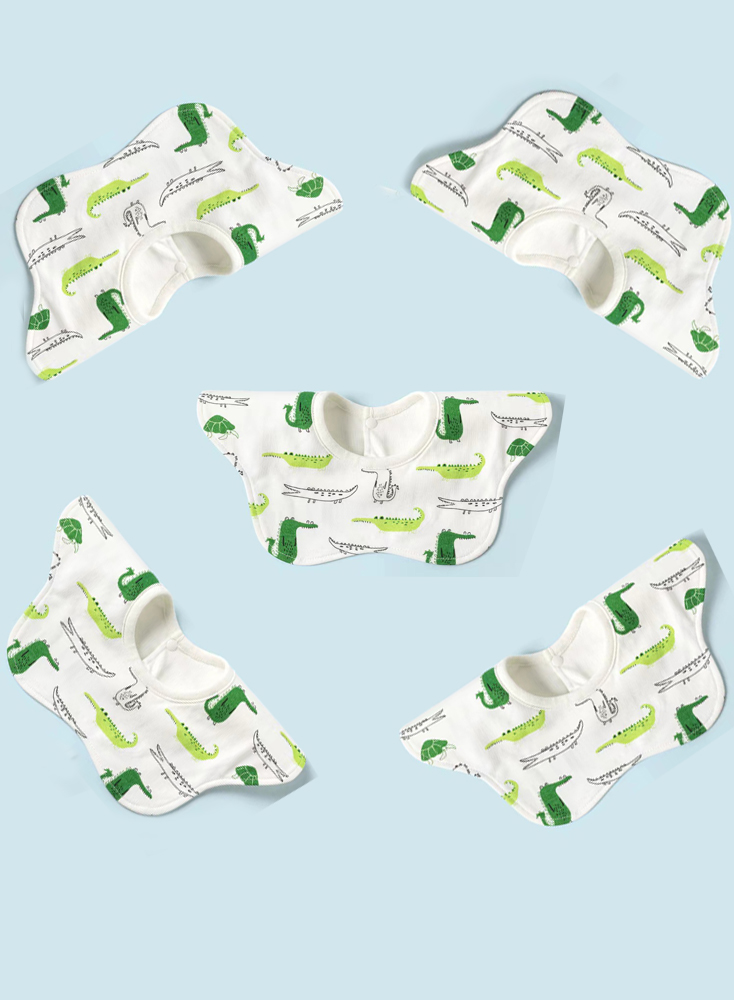 5 Pieces Mother Baby Supplies Baby Saliva Towel Cotton Waterproof Baby Petal Bib