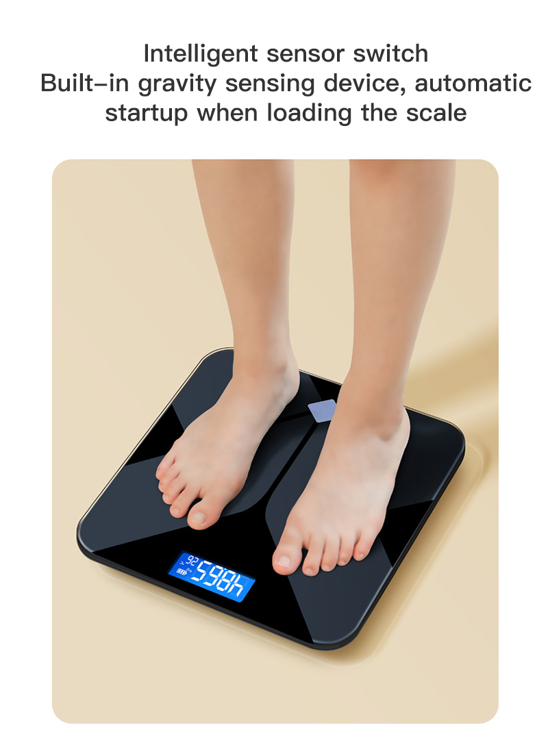 Bathroom Scale for Body Weight, Digital Weighing Machine for People, Accurate &amp; Large LCD Backlight Display, 4mm Tempered Glass, 398 lbs