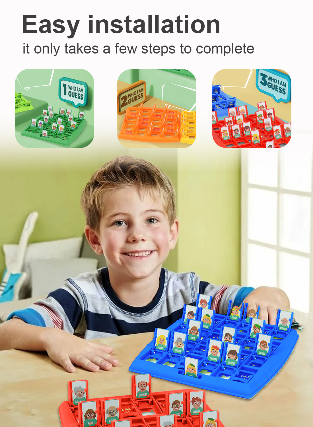 Guess Game Who Am I Games for Kids Guessing Board Game Operation Game for Family Night Memory Family Classic Board Games Kids Toy