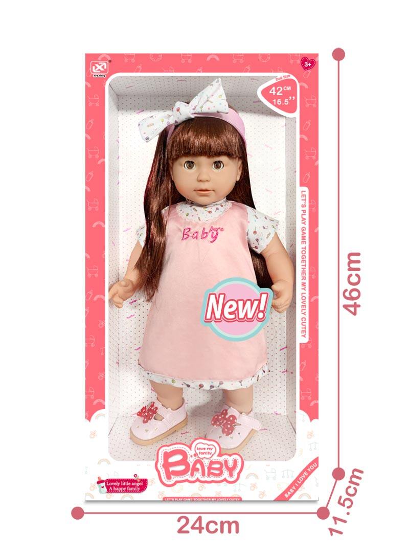 16.5 inch Pretend Play Doll Set Baby Doll Kit for Kids Includes 16.5 Inch Doll Complete Accessories for Toddlers Boy Girl Random Color（Flat Sandals）