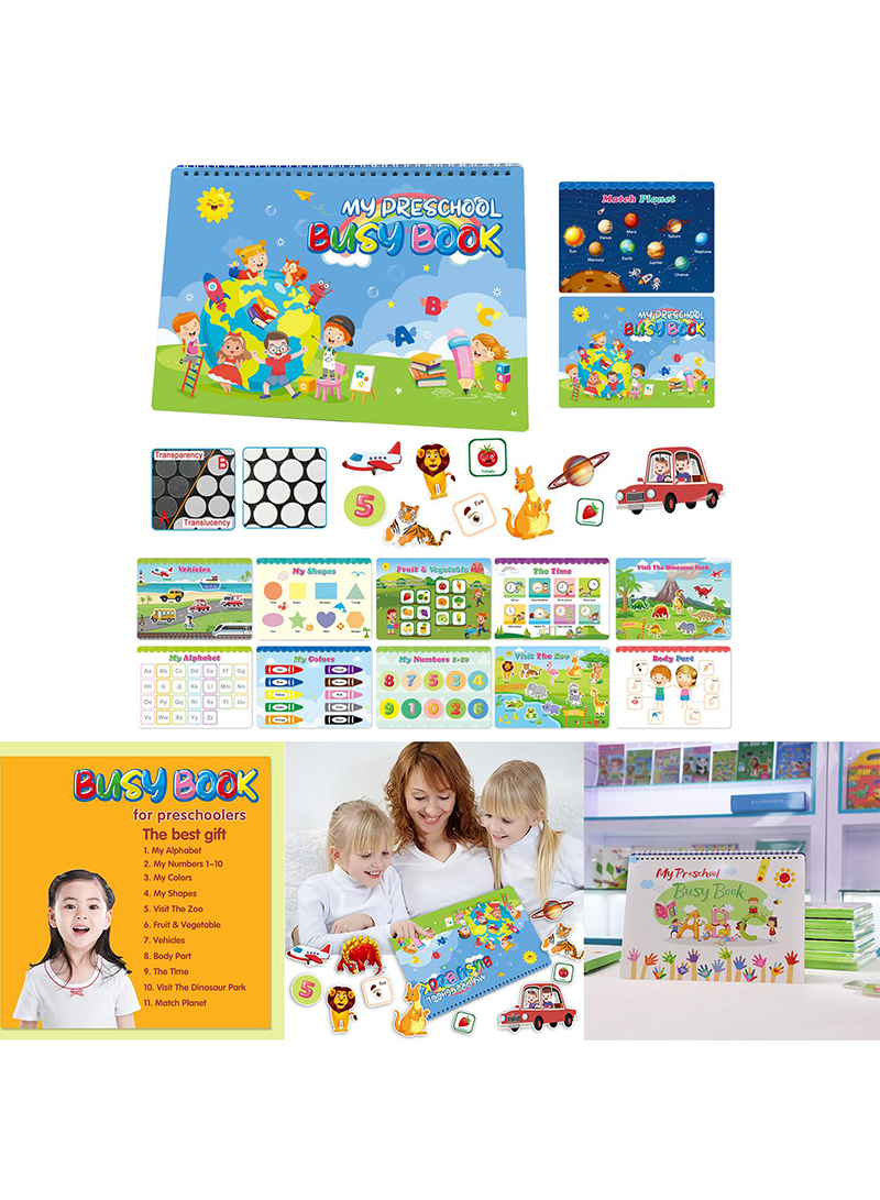 Children's Early Education Educational for Kids Binder Learning Materials Spell Toy 11 Themes Words Brain Teaser for Learning Develops