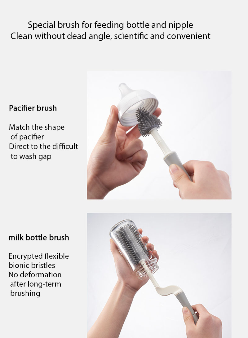Milk Bottle Washing Brush Drying Rack Assembly