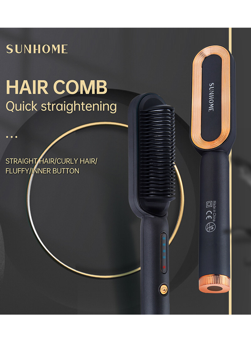 SUNHOME Hair Straightening And Curling Comb Grey
