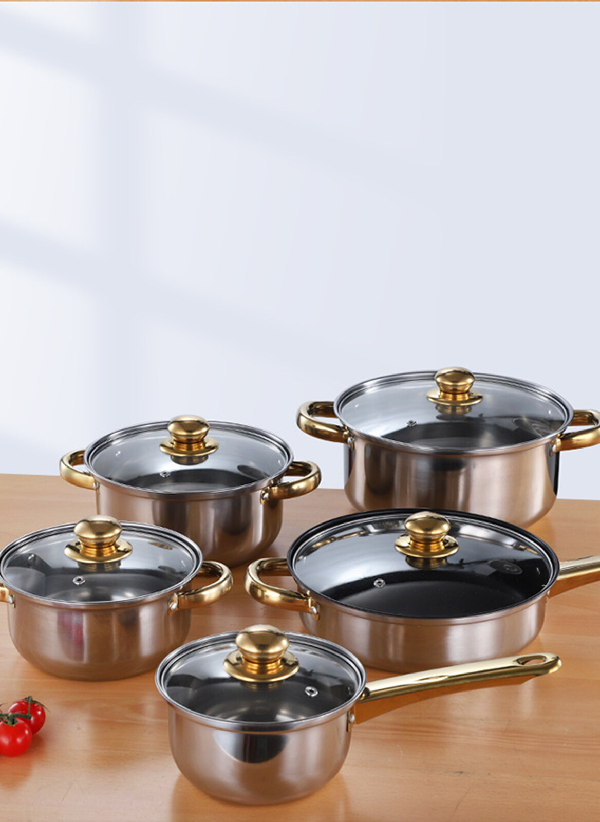 5-Piece Kitchen Stainless Steel Soup Pot Thickened Pot Set