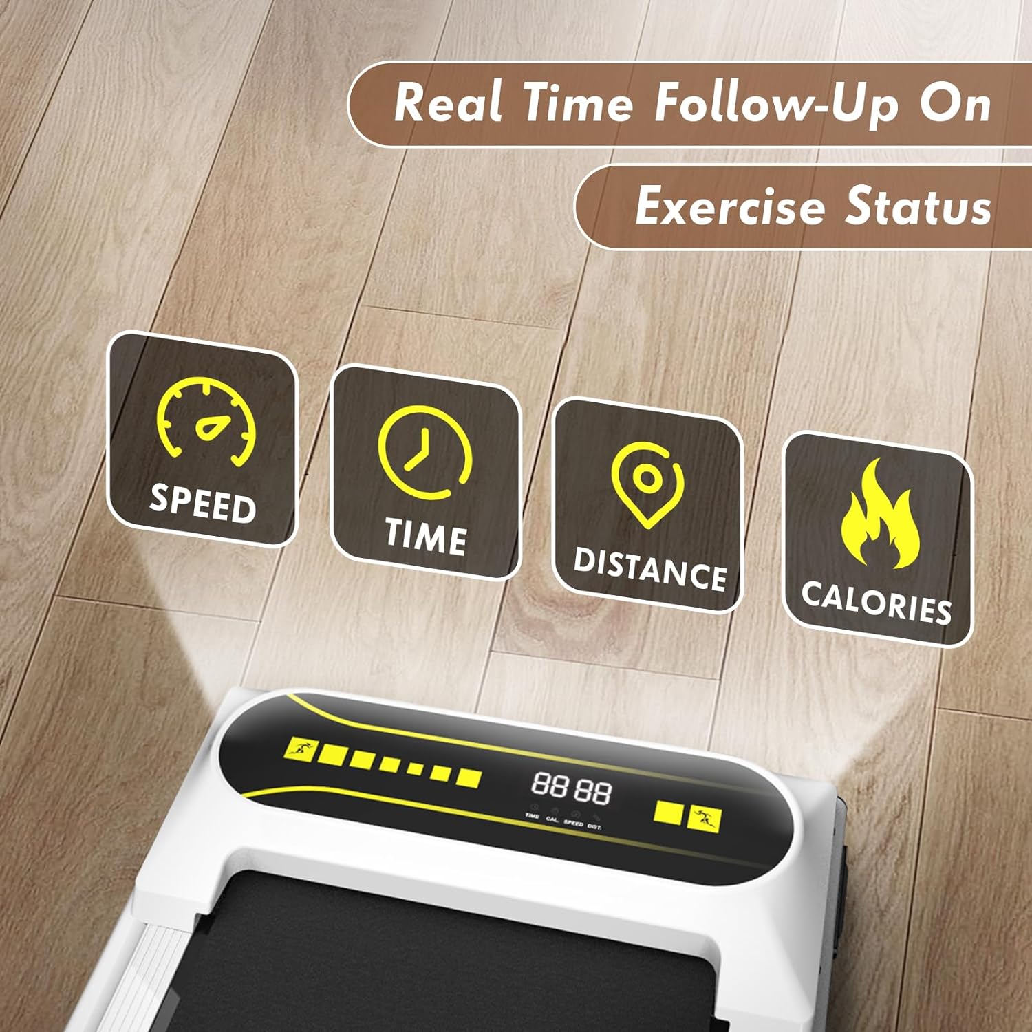 Undercounter Treadmill with Remote Control, Electric Treadmill, Walking Jogging Machine, No Installation Required 122.5L*52W*14H