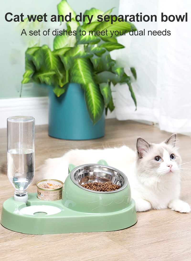 Double Bowl Automatic Pet Bowl Feeder Dog Bowl Cat Bowl Water Dispenser